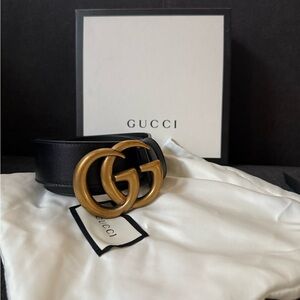 🚨Authentic🚨Gucci Black Leather Belt Marmont